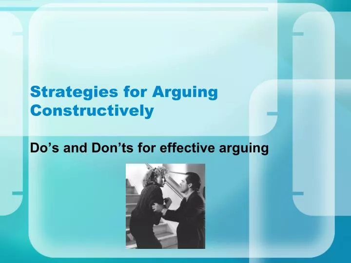 strategies for arguing constructively