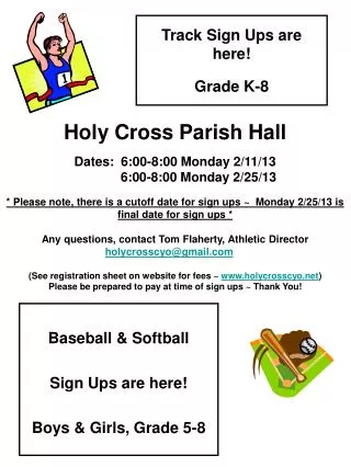 Track Sign Ups are here! Grade K-8