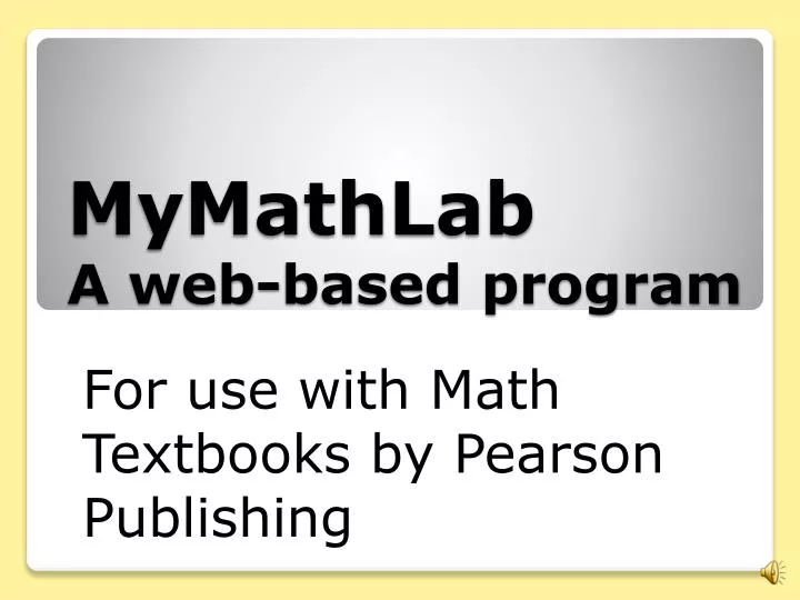 mymathlab a web based program