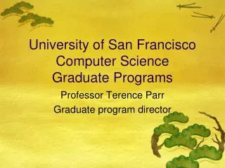 University of San Francisco Computer Science Graduate Programs