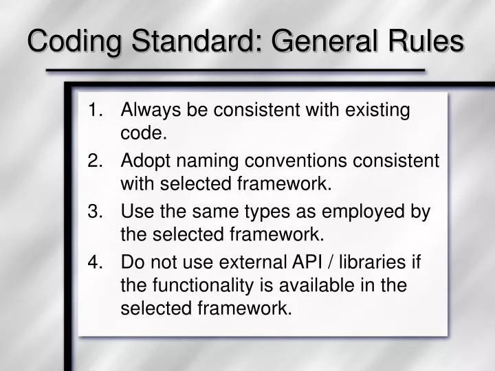 coding standard general rules