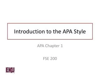 introduction to the apa style