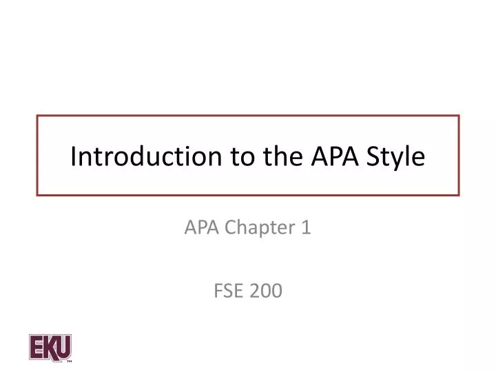 introduction to the apa style
