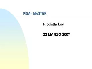 pisa master