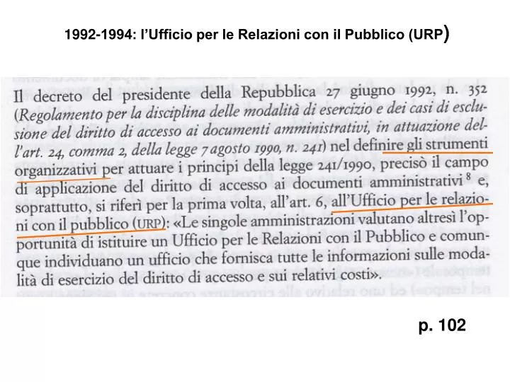 1992 1994 l ufficio per le relazioni con il pubblico urp