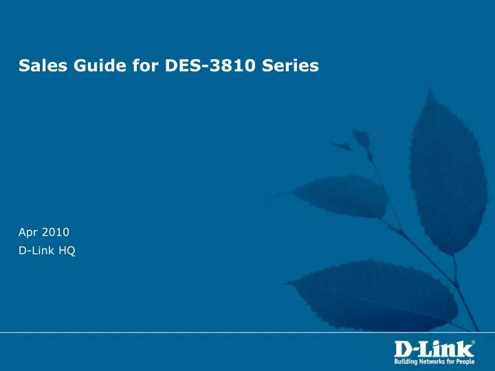 sales guide for des 3810 series