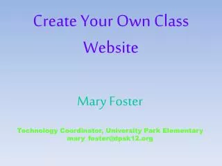 Create Your Own Class Website