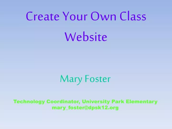 create your own class website