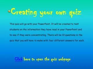Creating your own quiz