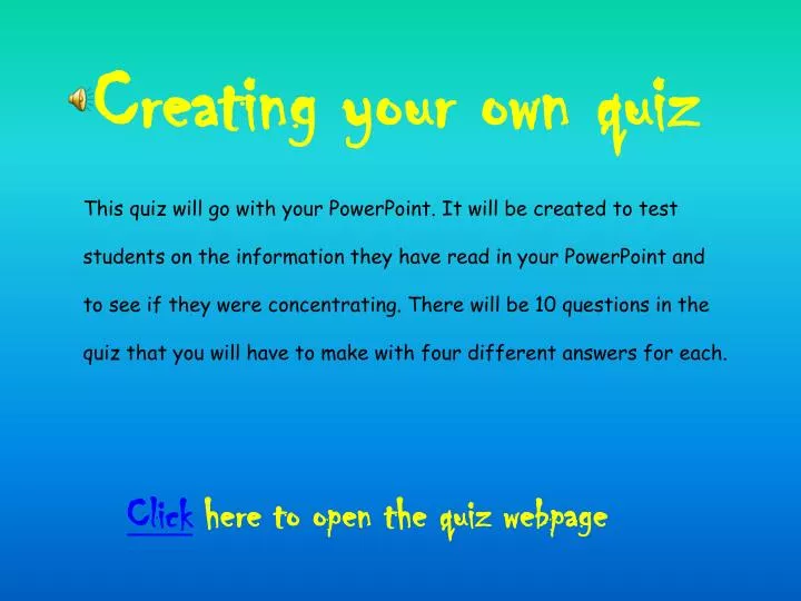 creating your own quiz