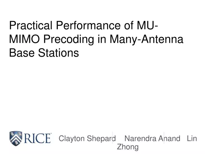 practical performance of mu mimo precoding in many antenna base stations