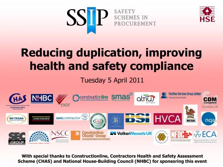 reducing duplication improving health and safety compliance