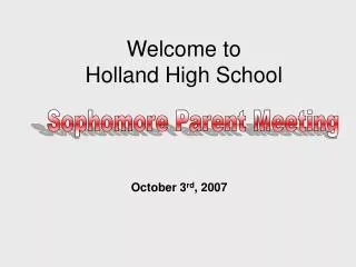 Welcome to Holland High School