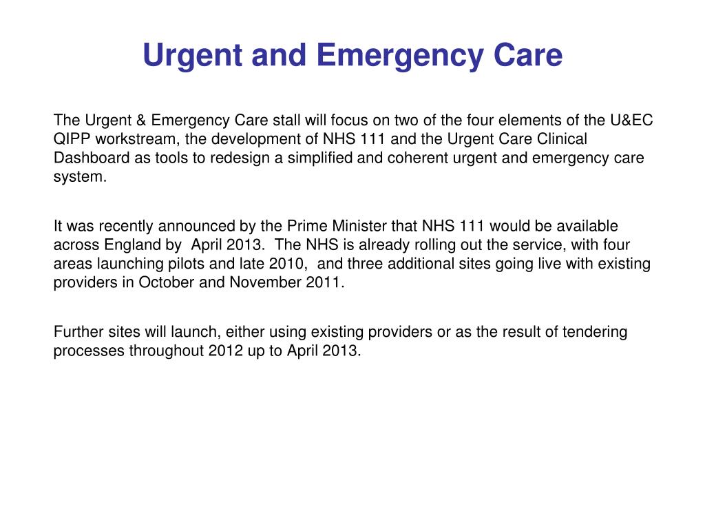 PPT - Urgent and Emergency Care PowerPoint Presentation, free download ...