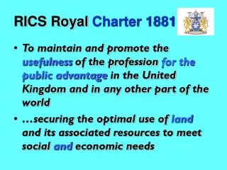 RICS Royal Charter 1881
