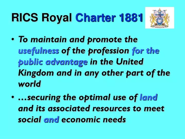 rics royal charter 1881