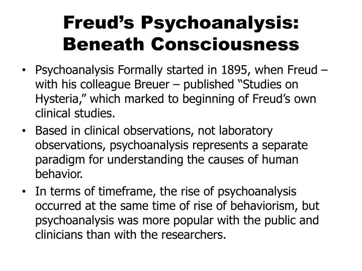 freud s psychoanalysis beneath consciousness