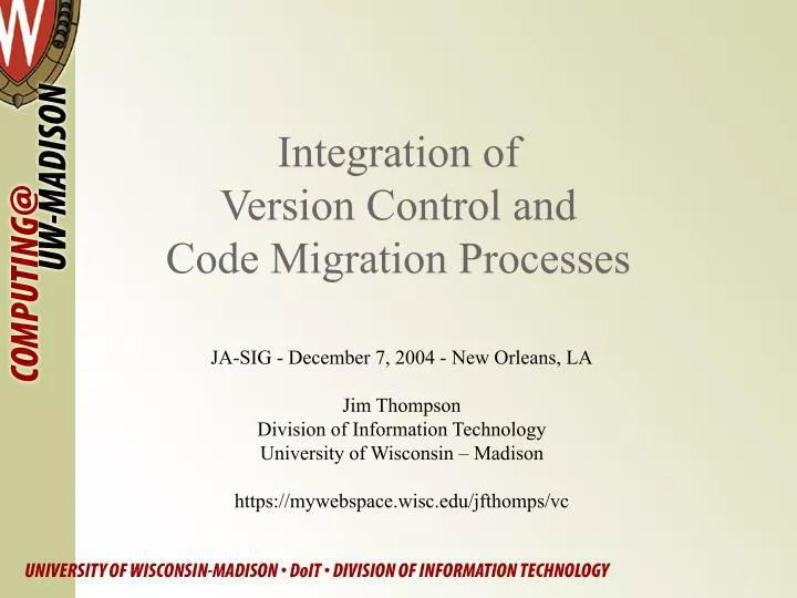 integration of version control and code migration processes
