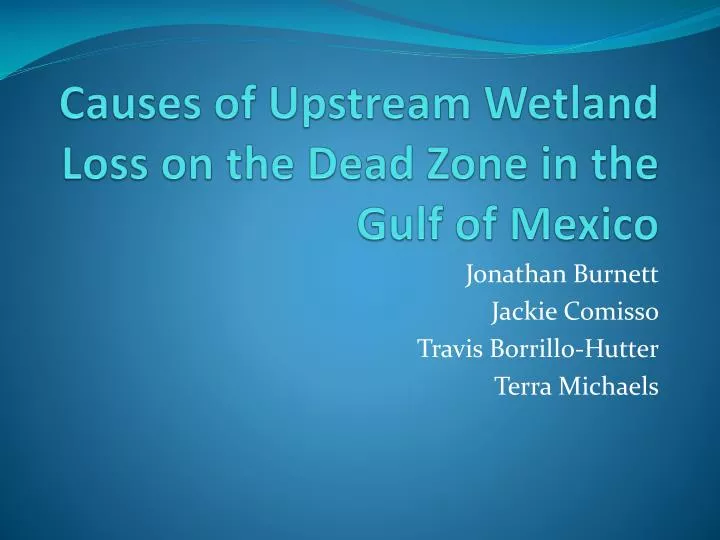 causes of upstream wetland loss on the dead zone in the gulf of mexico