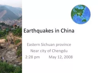 Earthquakes in China