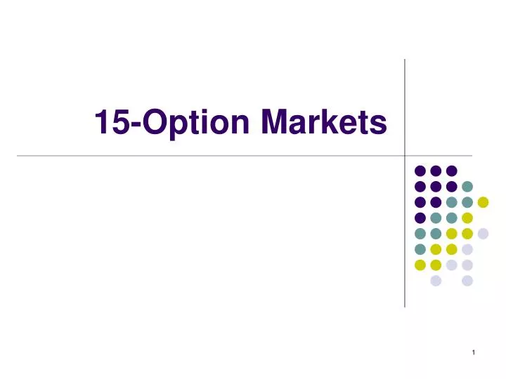 15 option markets