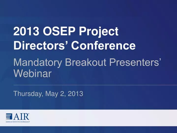 2013 osep project directors conference