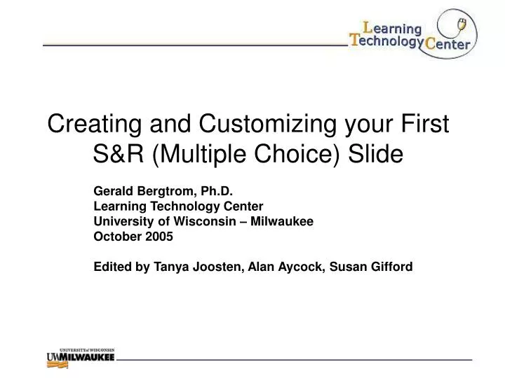 creating and customizing your first s r multiple choice slide