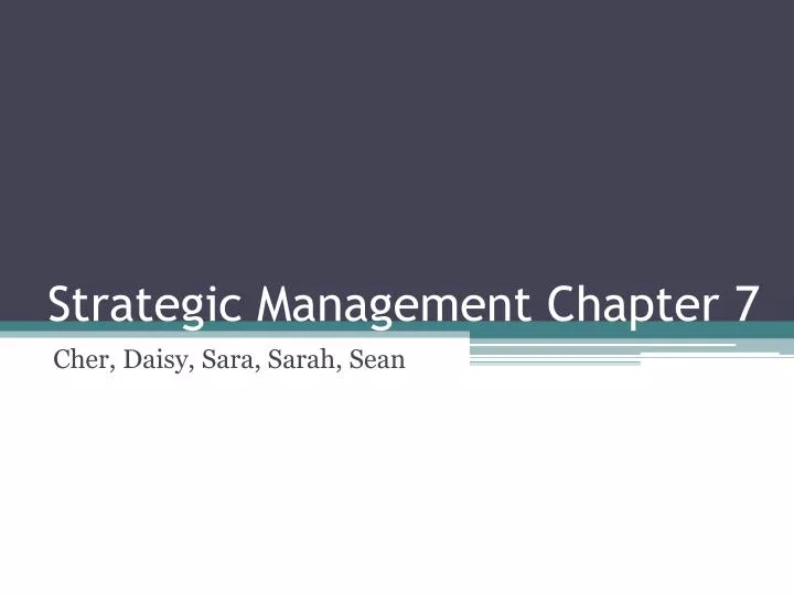 strategic management chapter 7