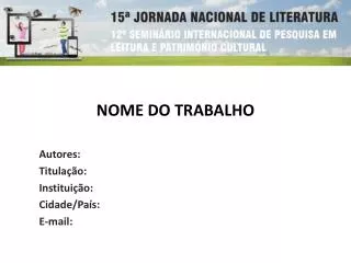 nome do trabalho