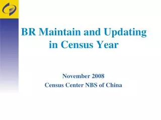BR Maintain and Updating in Census Year
