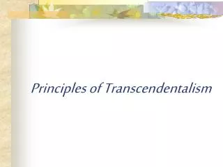 Principles of Transcendentalism