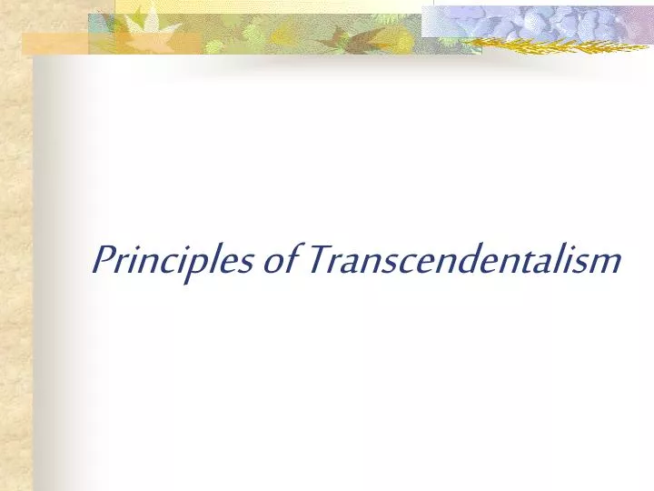 principles of transcendentalism