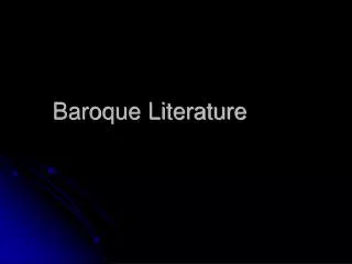 Baroque Literature