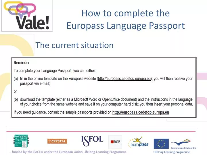 how to complete the europass language passport