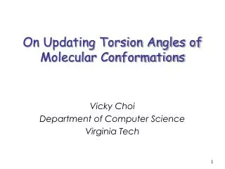 On Updating Torsion Angles of Molecular Conformations