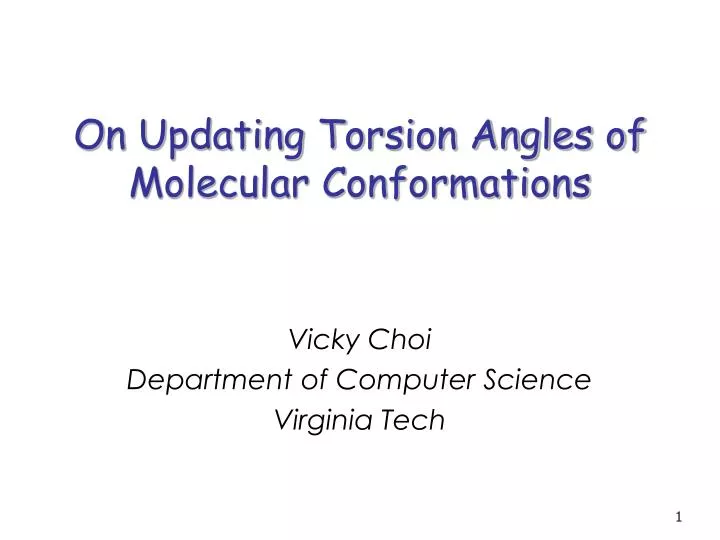 on updating torsion angles of molecular conformations