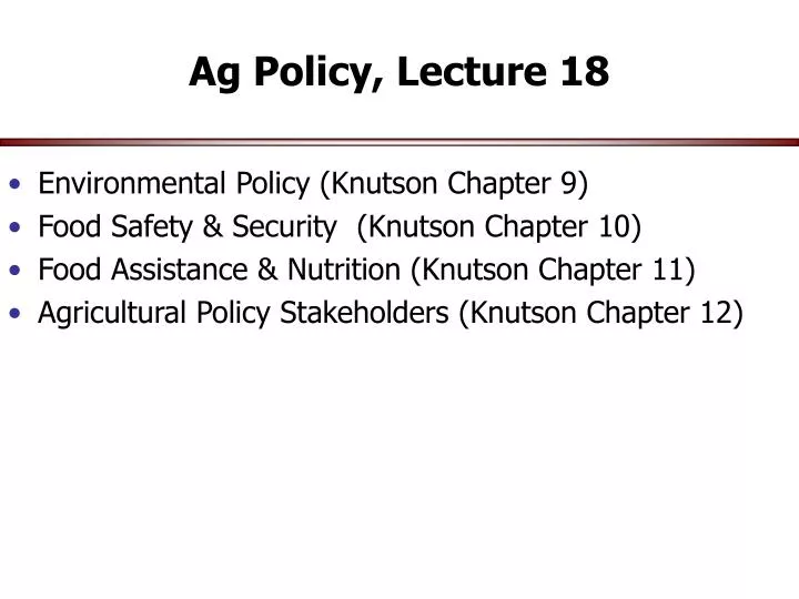 ag policy lecture 18