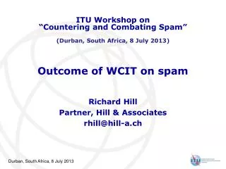 Outcome of WCIT on spam