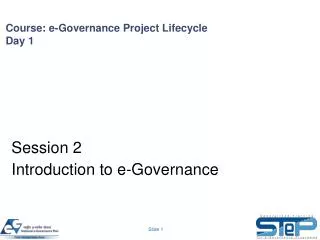 Course: e-Governance Project Lifecycle Day 1