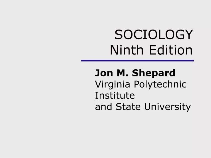 sociology ninth edition