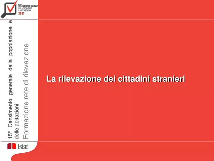 la rilevazione dei cittadini stranieri