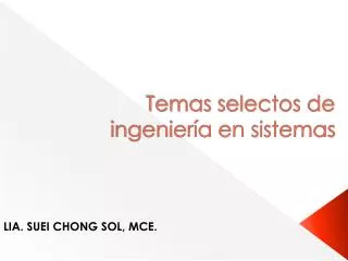 temas selectos de ingenier a en sistemas