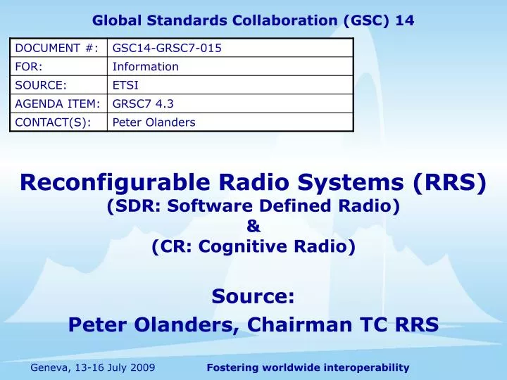 reconfigurable radio systems rrs sdr software defined radio cr cognitive radio