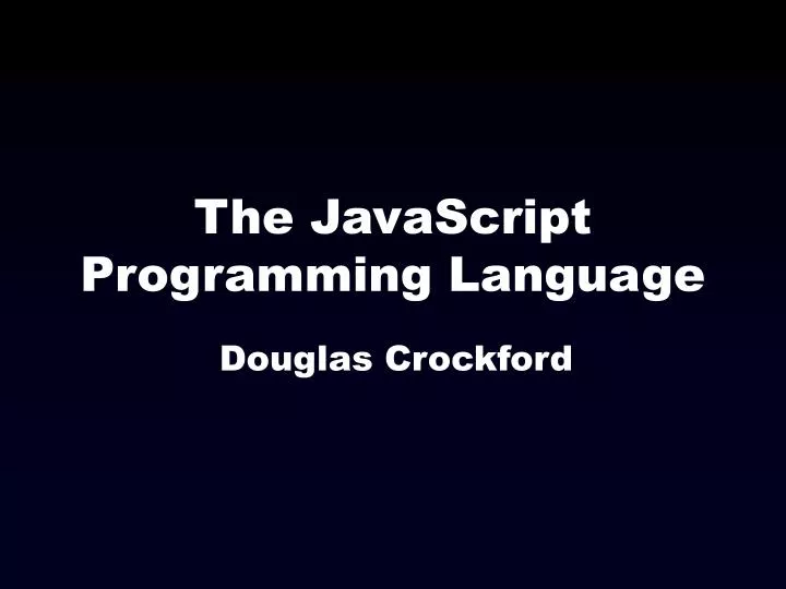 the javascript programming language