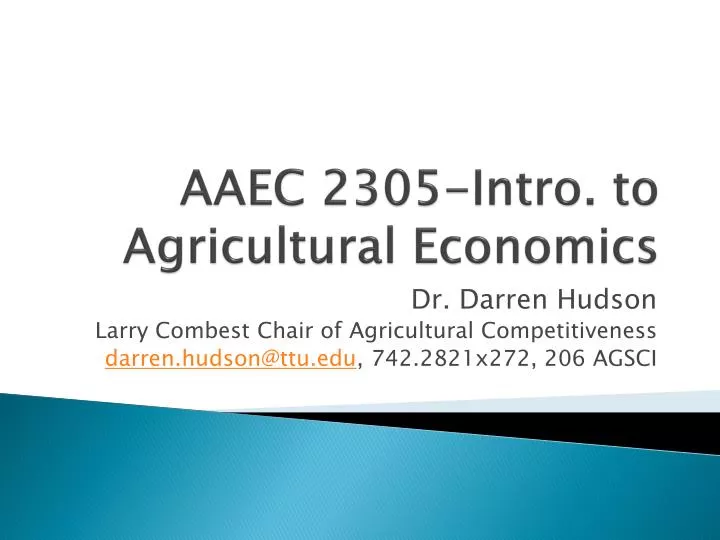 aaec 2305 intro to agricultural economics