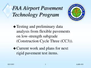 FAA Airport Pavement Technology Program