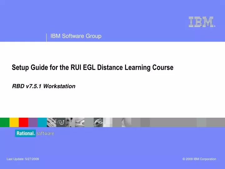 setup guide for the rui egl distance learning course
