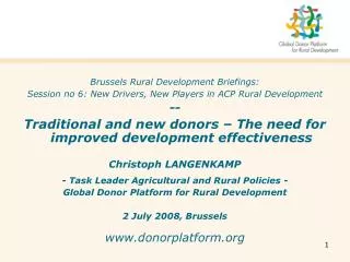 Brussels Rural Development Briefings: