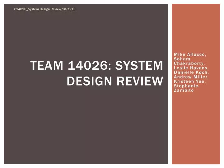 team 14026 system design review
