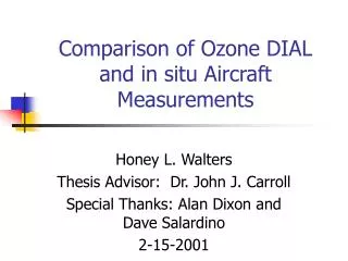 Comparison of Ozone DIAL and in situ Aircraft Measurements